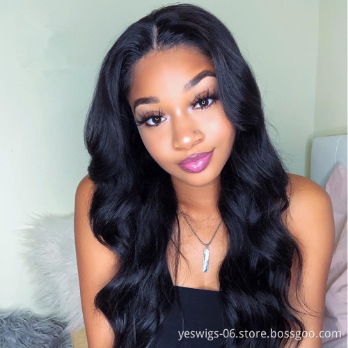 Wholesale Popular Good Quality Malaysian Body Wave Human Hair Wigs Lace Closure Wig 4x4 Cuticle Aligned Remy Hair Natural Color